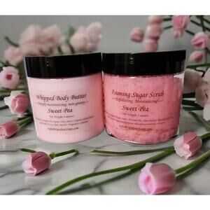 CHERRY ALMOND BODY BUTTER AND SCRUB - SET OF 2